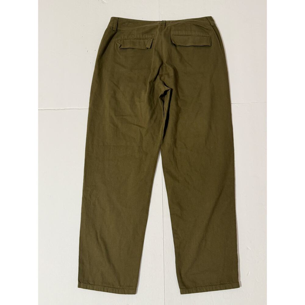 Eileen Fisher 100% Organic Cotton Fatigue-Style Pants, Olive Green, Size 8 - Picture 2 of 7